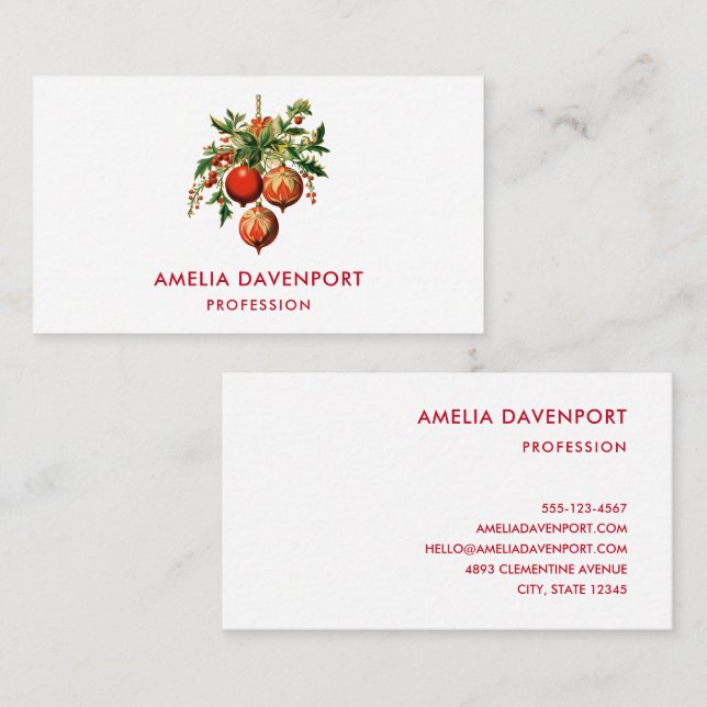 Carte De Visite Décorations d'arbre de Noël Cool rétros (Devant / Derrière)