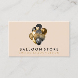 Carte De Visite Décorations de ballons de fête en paillettes d'or