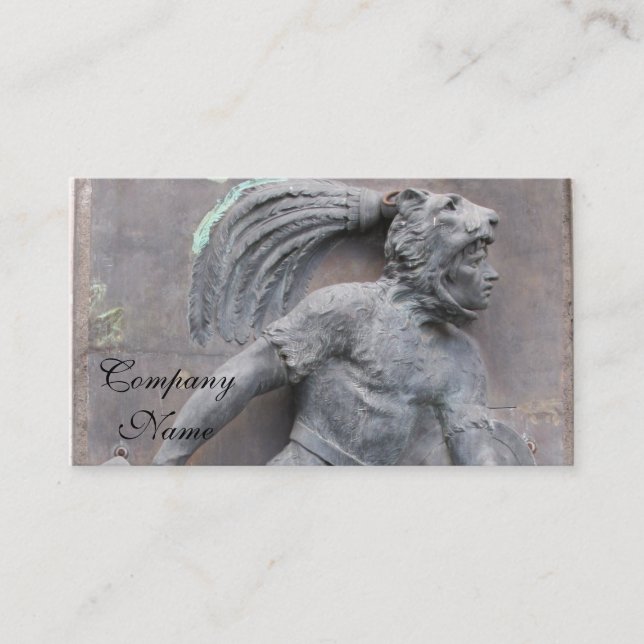 Carte De Visite Découpage en pierre de guerrier aztèque (Devant)