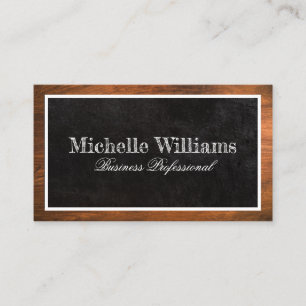Carte De Visite Découpe en bois   Black Rock Texture