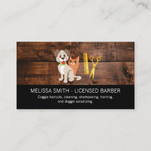 Carte De Visite Découpe en bois   Groomer de protection animale