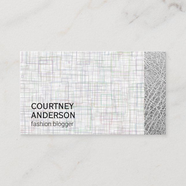 Carte De Visite Découpe en cuir | Motif de mode | Style (Devant)