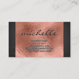 Carte De Visite Découpe métallique rose Gold Foil
