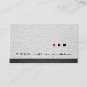 Carte De Visite Découpe minimaliste en cuir blanc Carré