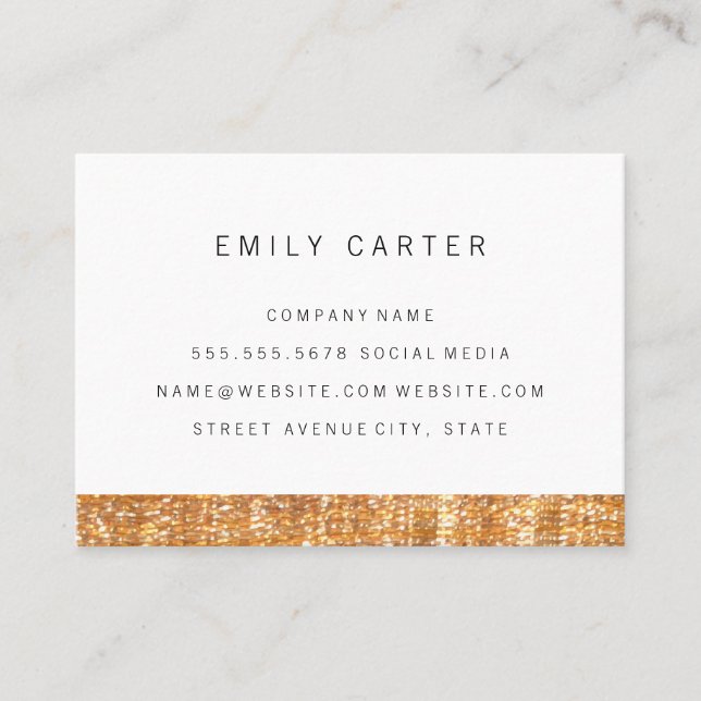 Carte De Visite Découpe Parties scintillant or (Devant)