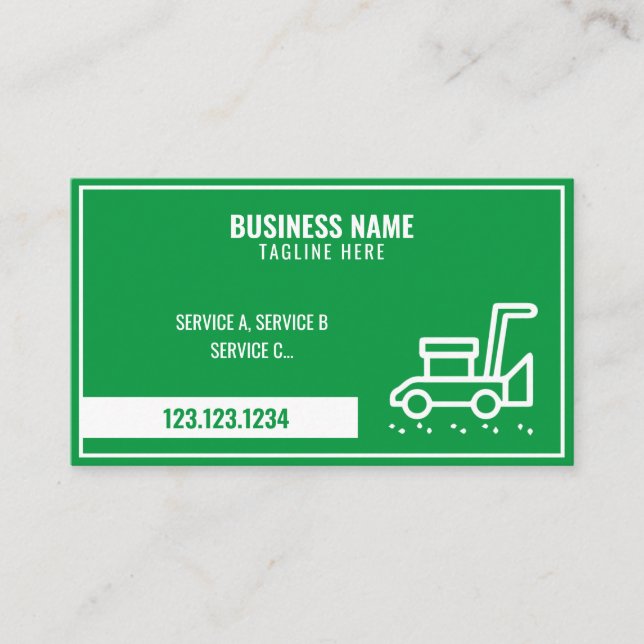 Carte De Visite Découpe simple en laiton vert et blanc (Devant)