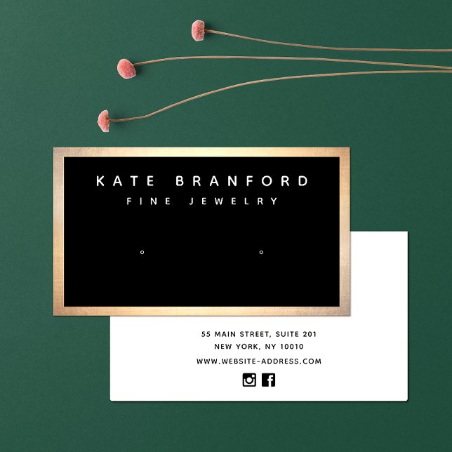 Carte de visite d'écran d'oreille en or noir (Créateur téléchargé)