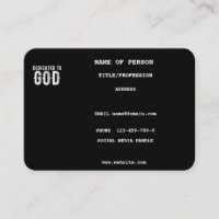 DÉDIÉ À DIEU COOL PERSONNALISABLE TEXTE BLANC