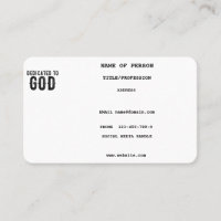DÉDIÉ À DIEU PERSONNALISABLE COOL TEXTE NOIR