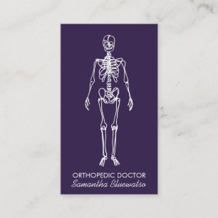 Carte De Visite Deep Violet violet pourpre docteur Squelette ortho