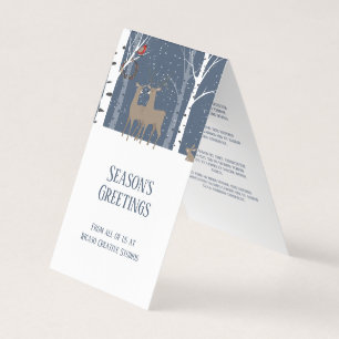 Carte De Visite Deer Couple Joyeuses Fêtes Mini salutations