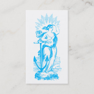Carte De Visite Déesse de la mer avec Ancre à Horizon