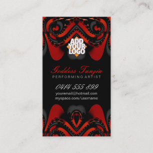 Carte De Visite Déesse Tribale Exotique Rouge+Carte de visite Noir