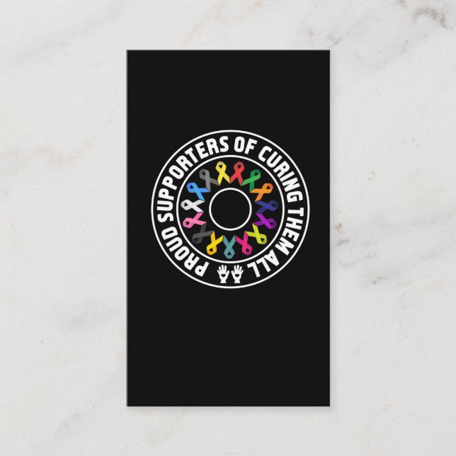 Carte De Visite Défenseur fier traitant la conscience de rubans de (Devant)