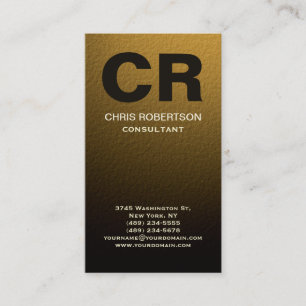 Carte de visite d'effet Brown Jaune Monogram Gold