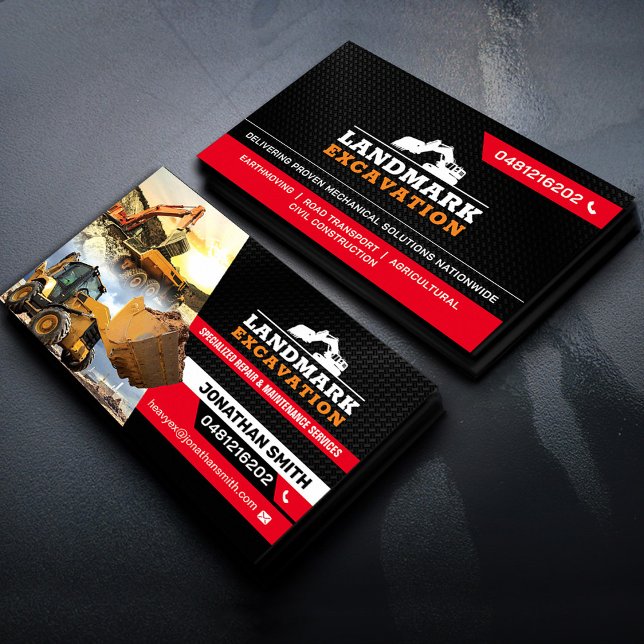 Carte De Visite Défrichage, Excavation, Aménagement, Construction (Créateur téléchargé)