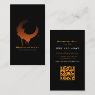 Carte De Visite Dégradé de tourbillon orange et noir • Modifiable