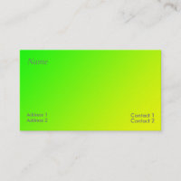 carte de visite dégradé vert jaune