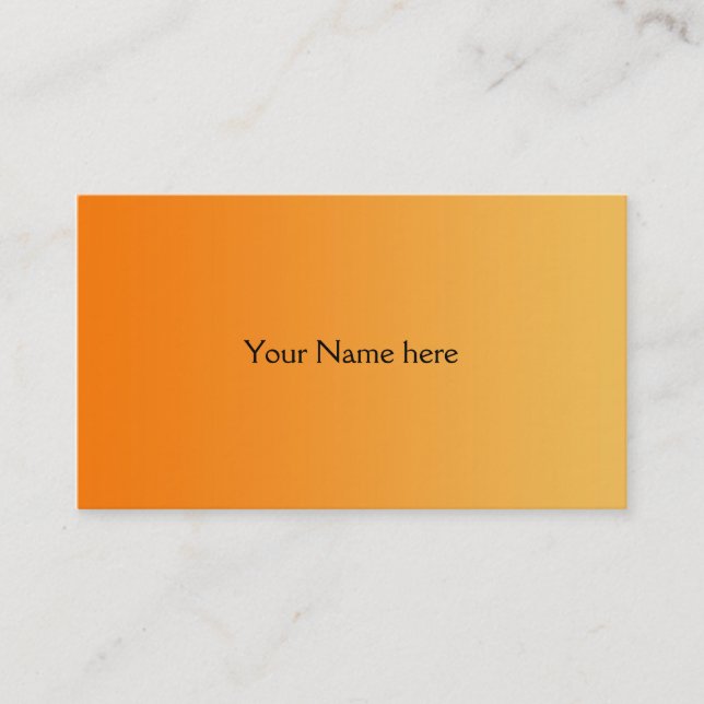 Carte De Visite dégradés de COULEUR SEULEMENT - orange (Devant)