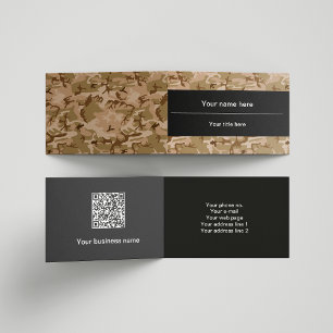 Carte De Visite Déguisement Désert, Camouflage Marron, Militaire, 