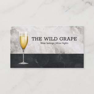Carte De Visite Dégustation De Vins   Marbre   Vols Vins   Flûte à