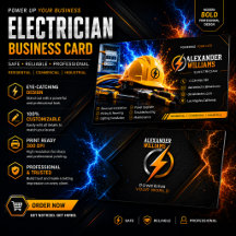 Carte de visite d'électricien moderne | MODIFIABLE