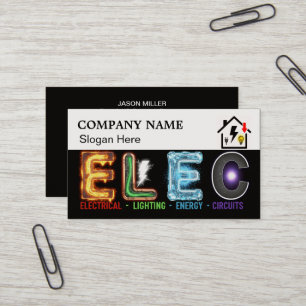 Carte de visite d'électricien personnalisée avec l