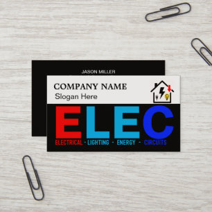 Carte de visite d'électricien personnalisée avec l