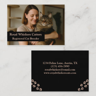 Carte de visite d'éleveur de chats personnalisée a
