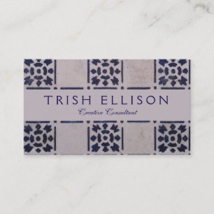 Carte De Visite Delft Tile Blue Antique Art Motif