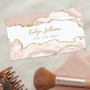 Carte De Visite delicate ivory blush agate business card