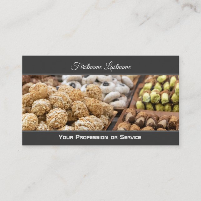 Carte De Visite Délicieuse pâtisserie confiserie et biscuits (Devant)