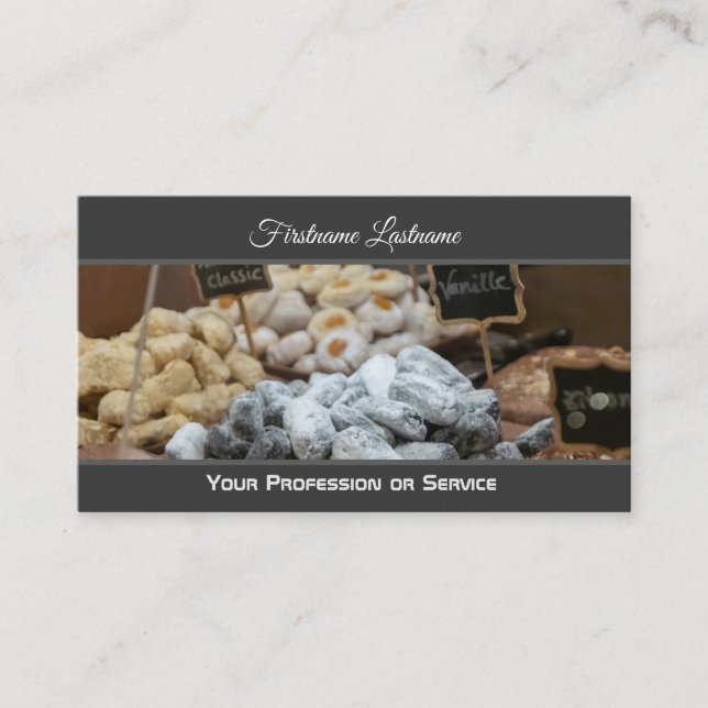 Carte De Visite Délicieuse pâtisserie confiserie et biscuits (Devant)
