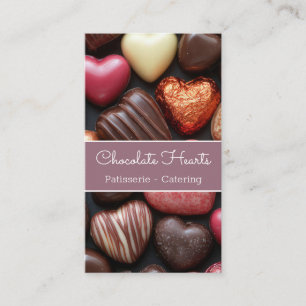 Carte De Visite délicieux coeur chocolat pâtisserie arrière - plan