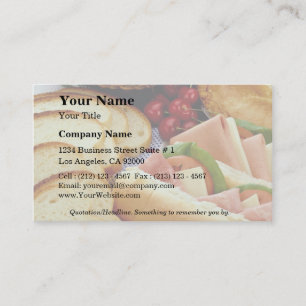Carte De Visite Délicieux pain, sandwiches, tarte et biscuits