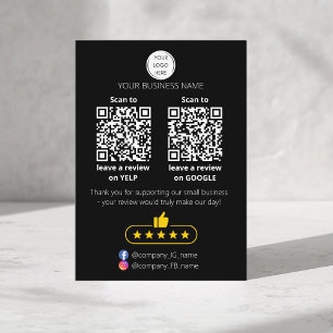 Carte De Visite Demande d'avis de petite entreprise sur GOOGLE et