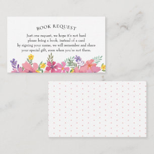 Carte De Visite Demande de Baby shower de fleurs tropicales d'Aloh