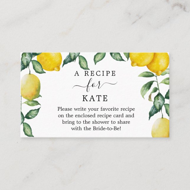 Carte De Visite Demande de recette personnalisée Fête des mariées  (Devant)