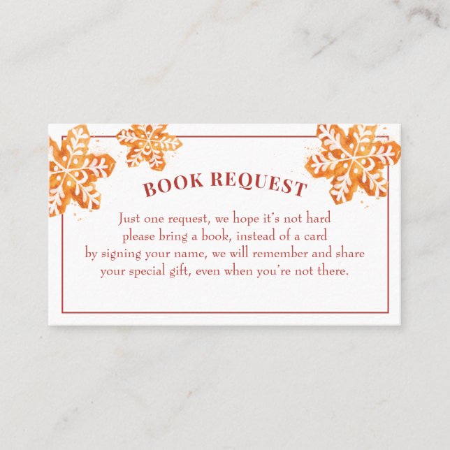 Carte De Visite Demande de réservation de Baby shower de cookies d (Devant)