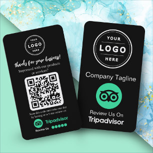 Carte De Visite Demande de révision TripAdvisor avec logo et code 