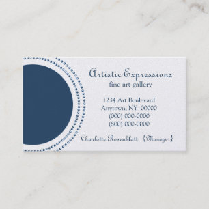 Carte de visite demi-cercle élégant, Royal Blue