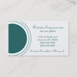 Carte de visite demi-cercle élégant, Turquoise