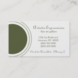 Carte de visite demi-cercles élégant, vert olive
