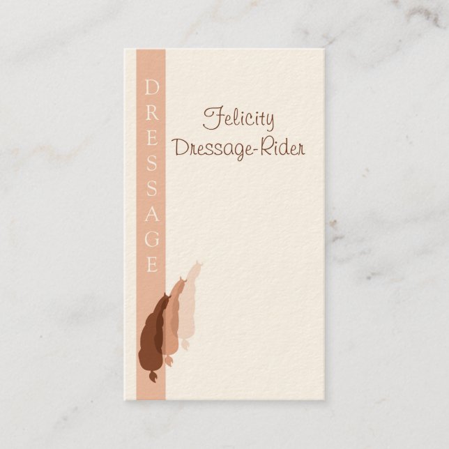 Carte De Visite Demi de logo de passage de dressage (Devant)