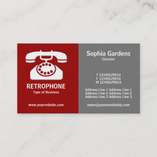 Carte De Visite Demi et demi (téléphone) - Maroon et gris