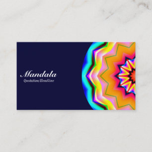 Carte De Visite Demi Mandala 01 - Marine noire