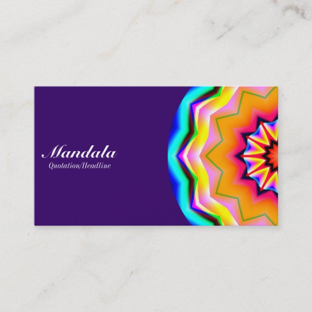 Carte De Visite Demi Mandala 01 - Profond pourpre 330066 (Devant)