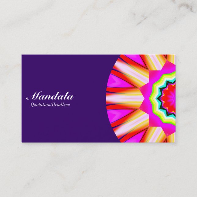 Carte De Visite Demi Mandala 05 - Profond Purple 330066 (Devant)