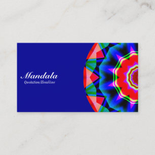 Carte De Visite Demi Mandala 06 - Bleu 000099