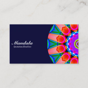 Carte De Visite Demi Mandala 07 - Marine Noire